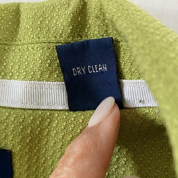Karen Scott Lime Green Single Button Notched Collar Blazer Size 16 Office Lawyer - Picture 5 of 9